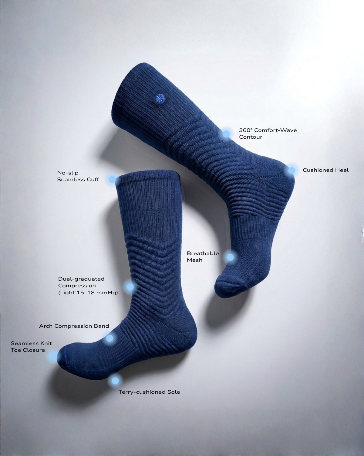 Adaptives - Navy Blue Socks 3-Pack