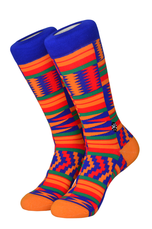 Designing socks inspired by symbolic cultural elements in Africa. All socks aren’t created the same. Shop from our line of combed cotton and Egyptian cotton socks for both men and women. Refresh your wardrobe with some colorful African print dress socks and sport socks.