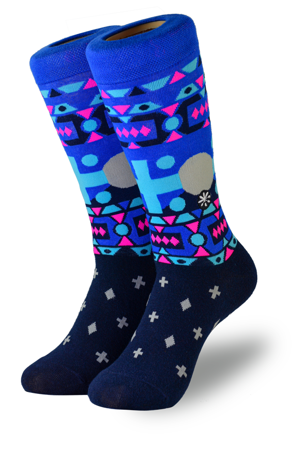 Blue Angola Samakaka African print socks