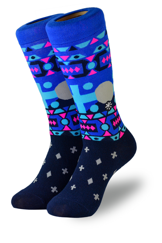 Blue Angola Samakaka African print socks