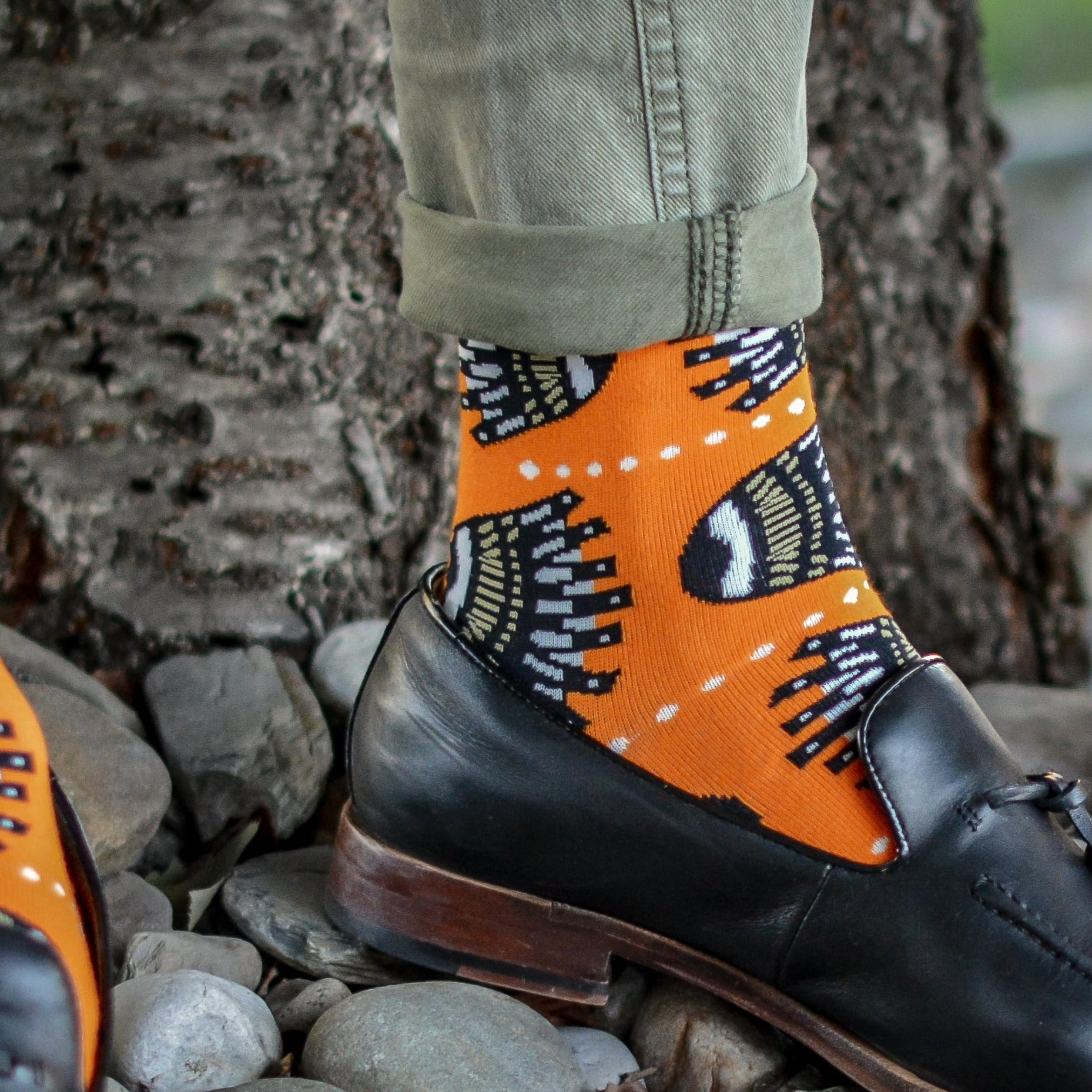 Designing socks inspired by symbolic cultural elements in Africa. All socks aren’t created the same. Shop from our line of combed cotton and Egyptian cotton socks for both men and women. Refresh your wardrobe with some colorful African print dress socks.