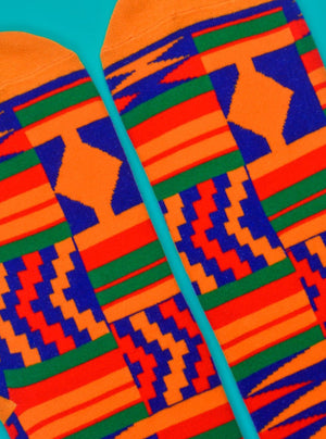 Designing socks inspired by symbolic cultural elements in Africa. All socks aren’t created the same. Shop from our line of combed cotton and Egyptian cotton socks for both men and women. Refresh your wardrobe with some colorful African print dress socks and sport socks.