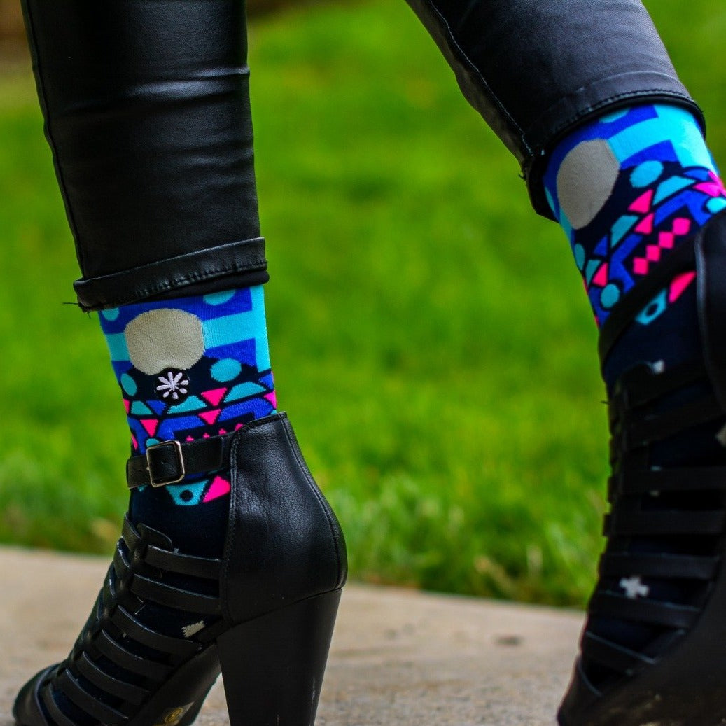 Designing socks inspired by symbolic cultural elements in Africa. All socks aren’t created the same. Shop from our line of combed cotton and Egyptian cotton socks for both men and women. Refresh your wardrobe with some colorful African print dress socks.